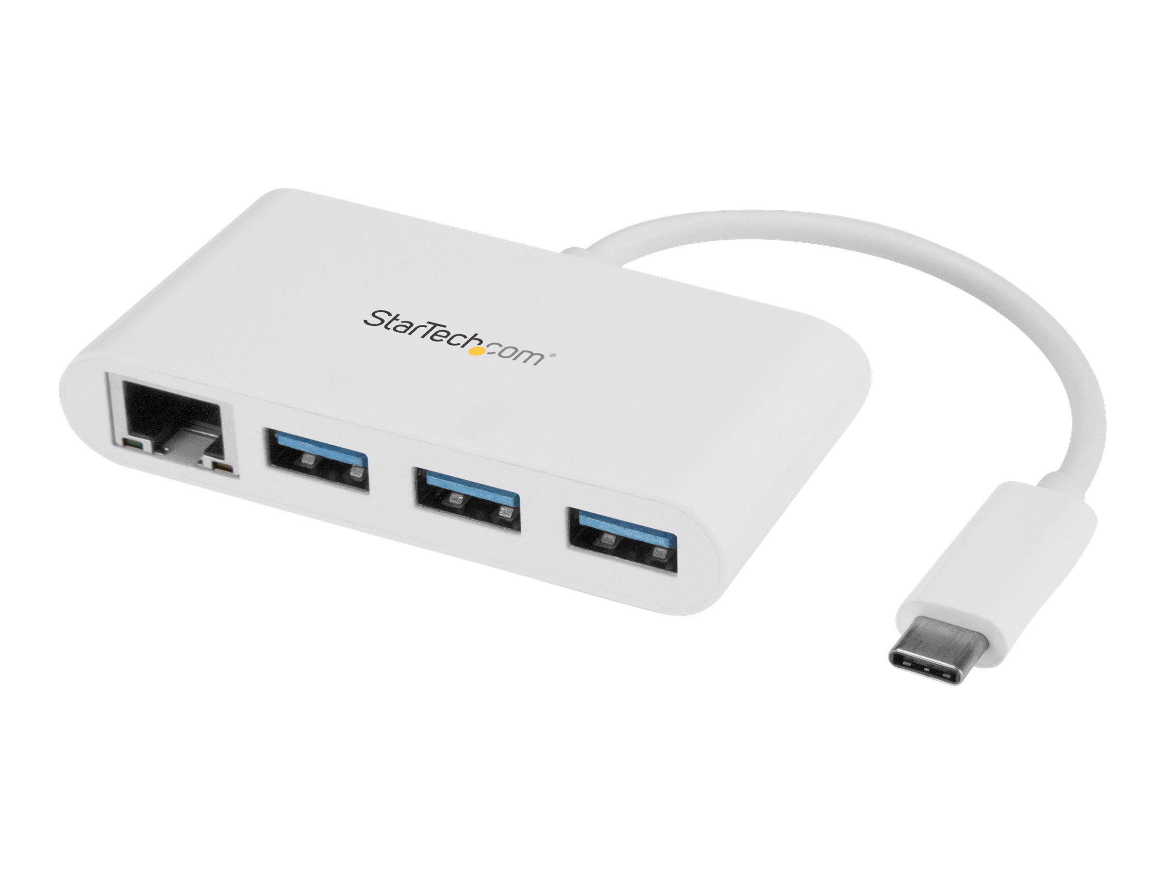StarTech.com Startech 3 Port USB 3.0 Hub plus Gigabit EthernetUSB-C - Weiß - USB Hub with GbE - USB C Hub - USB Typ-C Hub - USB 3 Hub - Hub - 3 x SuperSpeed USB 3.0 + 1 x 10/100/1000
