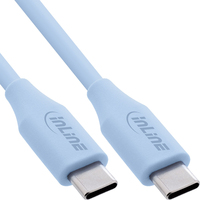 InLine USB 2.0 Kabel - USB-C Schnellladekabel 100W - Eisbonbon/blau 2mUSB 2.0 Kabel - USB-C Schnellladekabel 100W - Eisbonbon/blau 2m