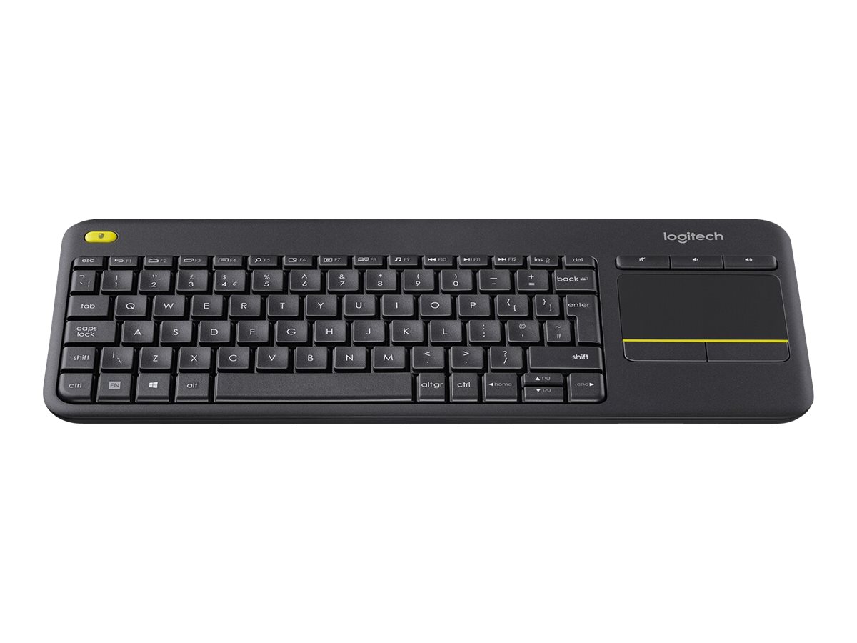 Logitech Wireless Touch Keyboard K400 PlusTastatur - kabellos - 2.4 GHz - QWERTY - US International - Schwarz