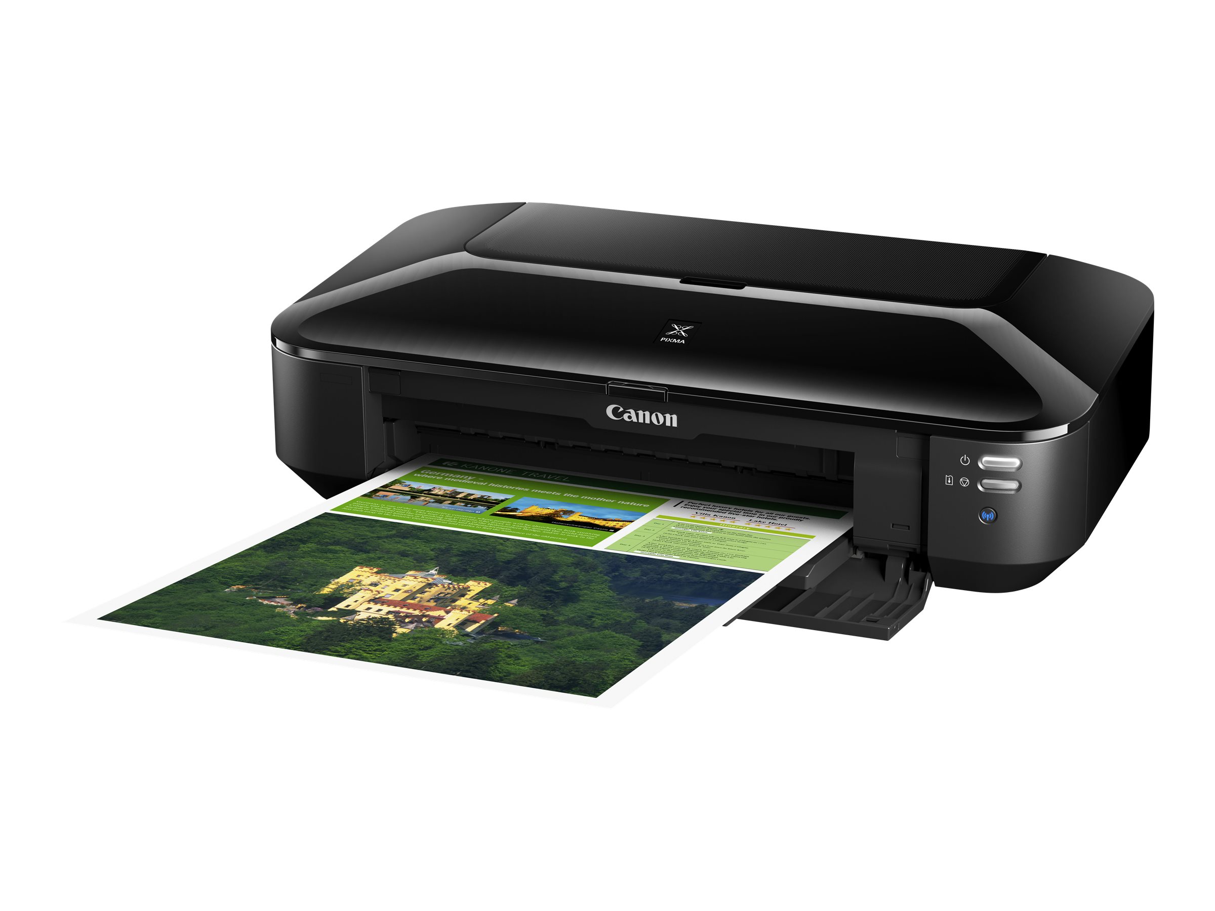 Canon PIXMA iX6850 - Drucker - Farbe - Tintenstrahl - Ledger, A3 Plus - bis zu 14.5 ipm (einfarbig)/ bis zu 10.4 ipm (Farbe) - Kapazität: 150 Blätter - LAN - Wi-Fi(n) - USB 2.0