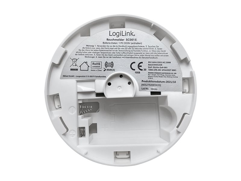 LogiLink SC0015 - Rauchmelder - batteriebetriebenweiß