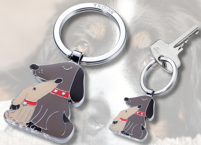 Troika Dog & Doggy, Schlüsselring, Braun, Metall, Abbildung, 76 mm, 35 mmTroika Schlüsselanhänger Dog & Doggy Dunkelbraun / HellbraunMotiv: Hund - Detailfarbe: Hellbraun - Dunkelbraun