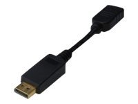 DIGITUS DisplayPort Adapter / KonverterDisplayPort männlich zu HDMI weiblich - 15 cm - Doppelisolierung - Schwarz