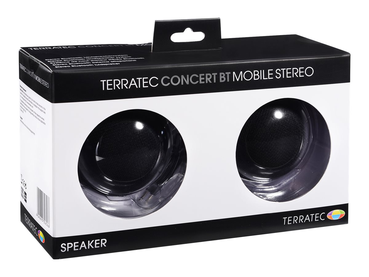 TerraTec CONCERT BT MOBILE STEREO - Lautsprecher - tragbar - kabellos - Bluetooth - 3 Watt (Gesamt)2 x 1.5W RMS - Bluetooth 2.1 - AUX In - Micro USB - 900mAh Lithium Polymer - 274g