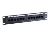 Equip Pro - Patch Panel - CAT 5e - RJ-45 X 12 - Schwarz - 1U - 25.4 cm (10")12-Port Cat.5e Ungeschirmtes Patch Panel - 10" - Schwarz