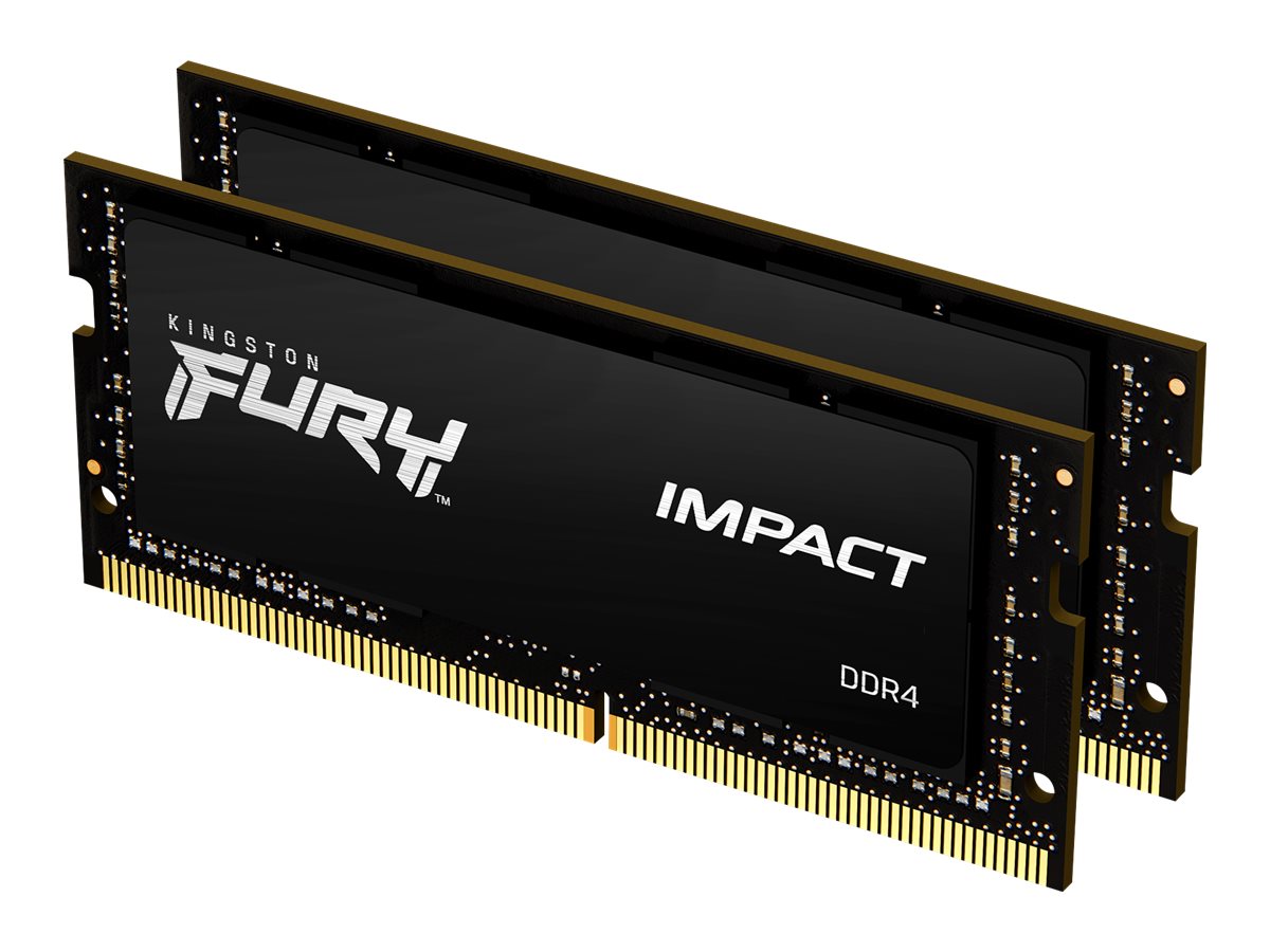 Kingston FURY Impact - DDR4 - Kit - 64 GB: 2x 32 GB - SO DIMM 260-PIN - 3200 MT/s / PC4-25600 - CL20 - 1.2 V - ungepuffert - non-ECC - Schwarz