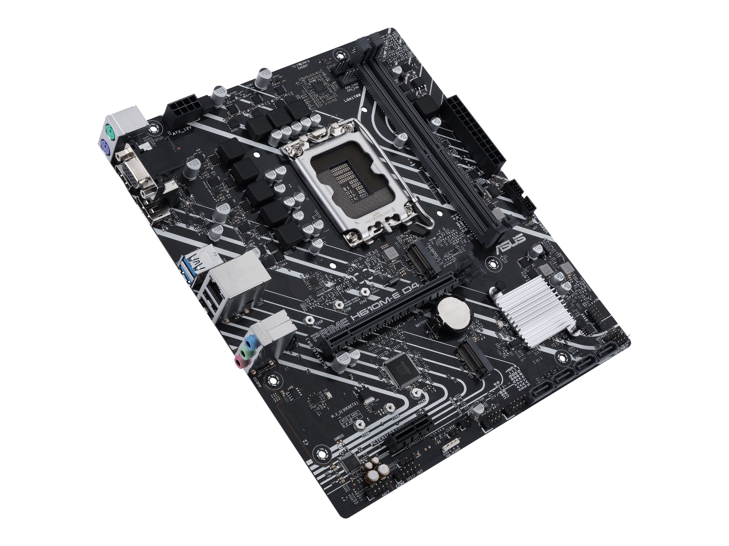 ASUS PRIME H610M-E D4-CSM - Motherboard - micro ATX - LGA1700 Sockel - H610 Chipsatz - USB 3.2 Gen 2, USB 3.2 Gen 1 - Gigabit LAN - Onboard-Grafik (CPU erforderlich)HD Audio (8-Kanal)