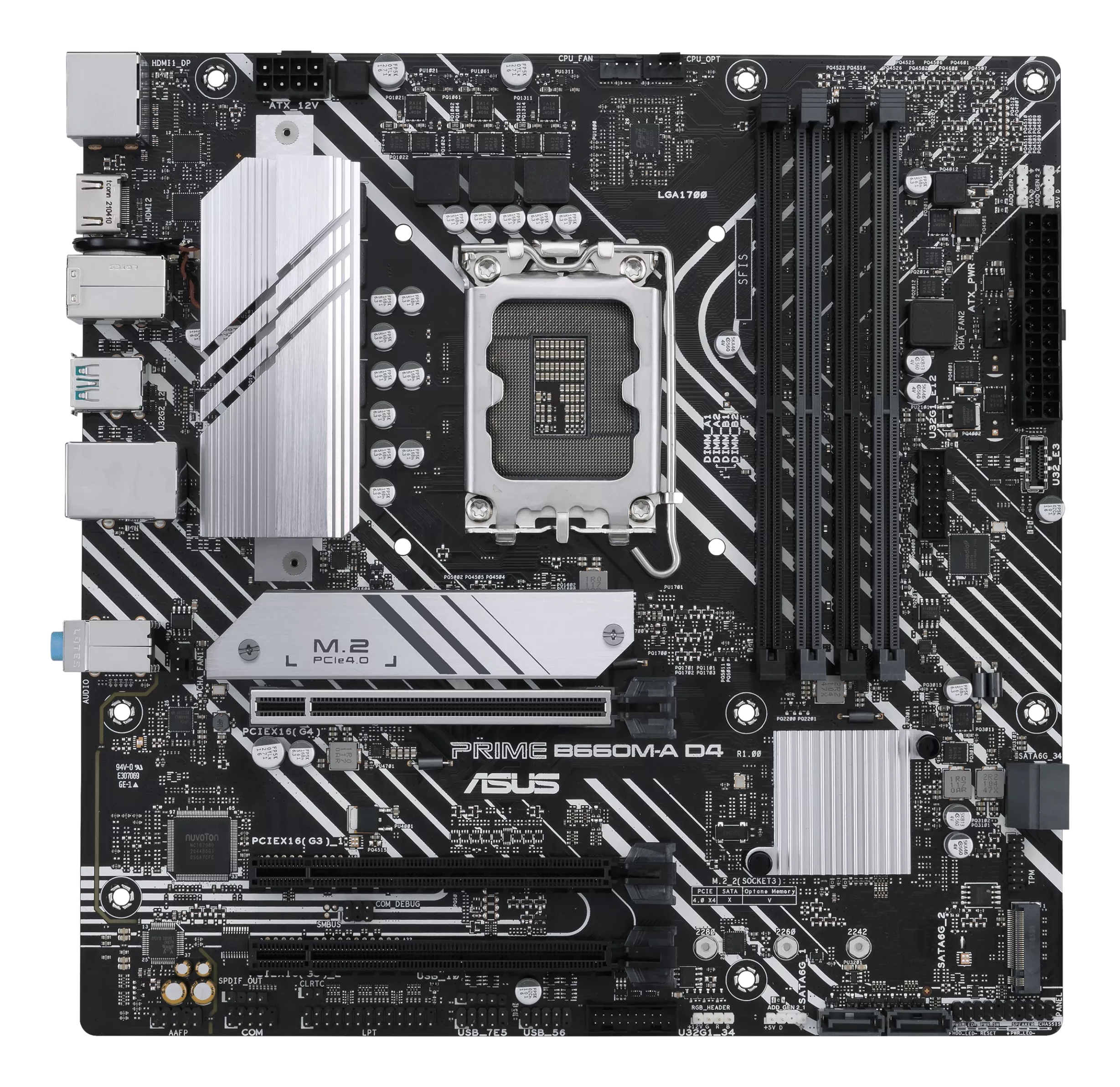 ASUS PRIME B660M-A D4-CSM - Motherboard - micro ATX - LGA1700 Sockel - B660 Chipsatz - USB 3.2 Gen 1, USB-C 3.2 Gen 1, USB 3.2 Gen 2 - Gigabit LAN - Onboard-Grafik (CPU erforderlich)HD Audio (8-Kanal)