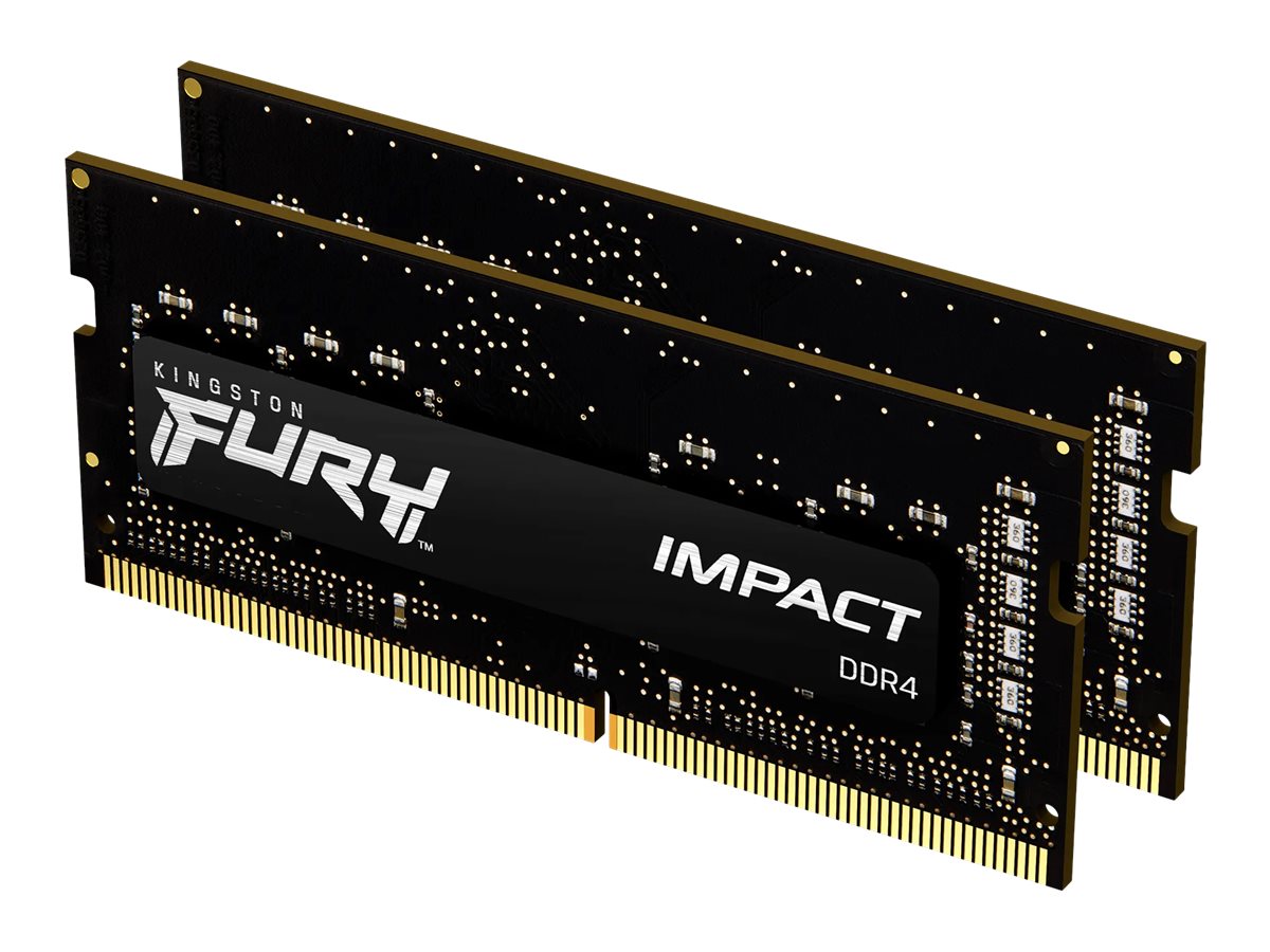 Kingston FURY Impact - DDR4 - Kit - 32 GB: 2x 16 GB - SO DIMM 260-PIN - 3200 MT/s / PC4-25600 - CL20 - 1.2 V - ungepuffert - non-ECC - Schwarz