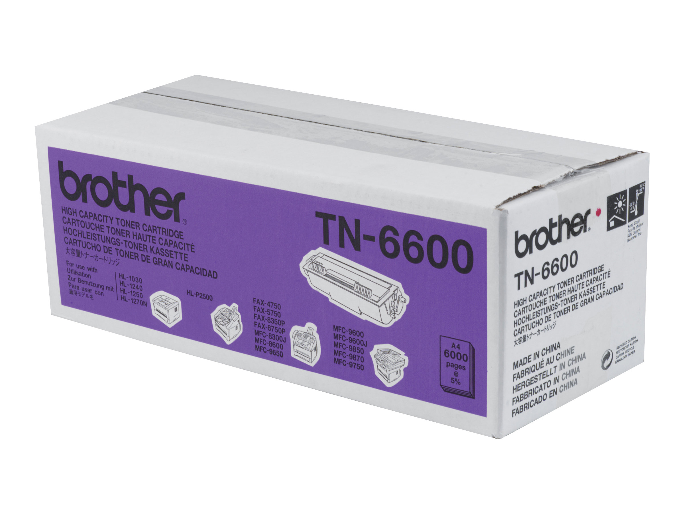 Brother TN-6600 - Schwarz - original - Tonerpatronefür Brother HL-1030 - 1230 - 1240 - 1250 - 1270 - 1430 - 1440 - 1450 - 1470 - P2500 - MFC-8300 - 9600