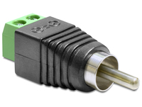 Delock Adapter RCA male > Terminal Block - Video-/ Audio-Adapter - Component Video / Audio - 2-polige Klemmleiste männlich zu RCA männlich