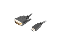 Lanberg Adapterkabel - Dual Link - HDMI männlichzu DVI-D männlich - 1.8 m - Doppelisolierung - Schwarz - Daumenschrauben - 4K Unterstützung