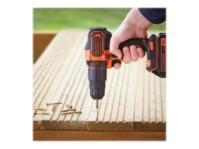 Black & Decker BDCHD18KB-QW - Bohrhammer/Treiberschnurlos - 2 Geschwindigkeiten - Bohrfutterschlüssel 10 mm - 40 N·m - 2 Akkus - 18 V