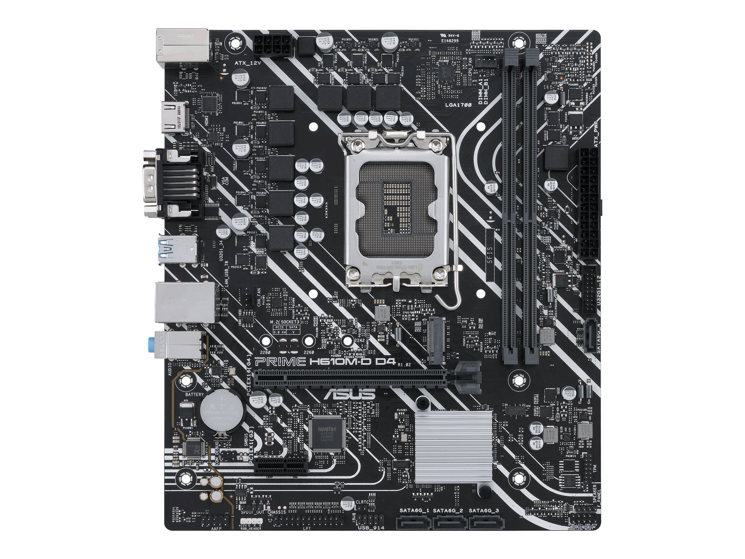 ASUS PRIME H610M-D D4 - Motherboard - micro ATX - LGA1700 Sockel - H610 Chipsatz - USB 3.2 Gen 1 - Gigabit LAN - Onboard-Grafik (CPU erforderlich)HD Audio (8-Kanal)