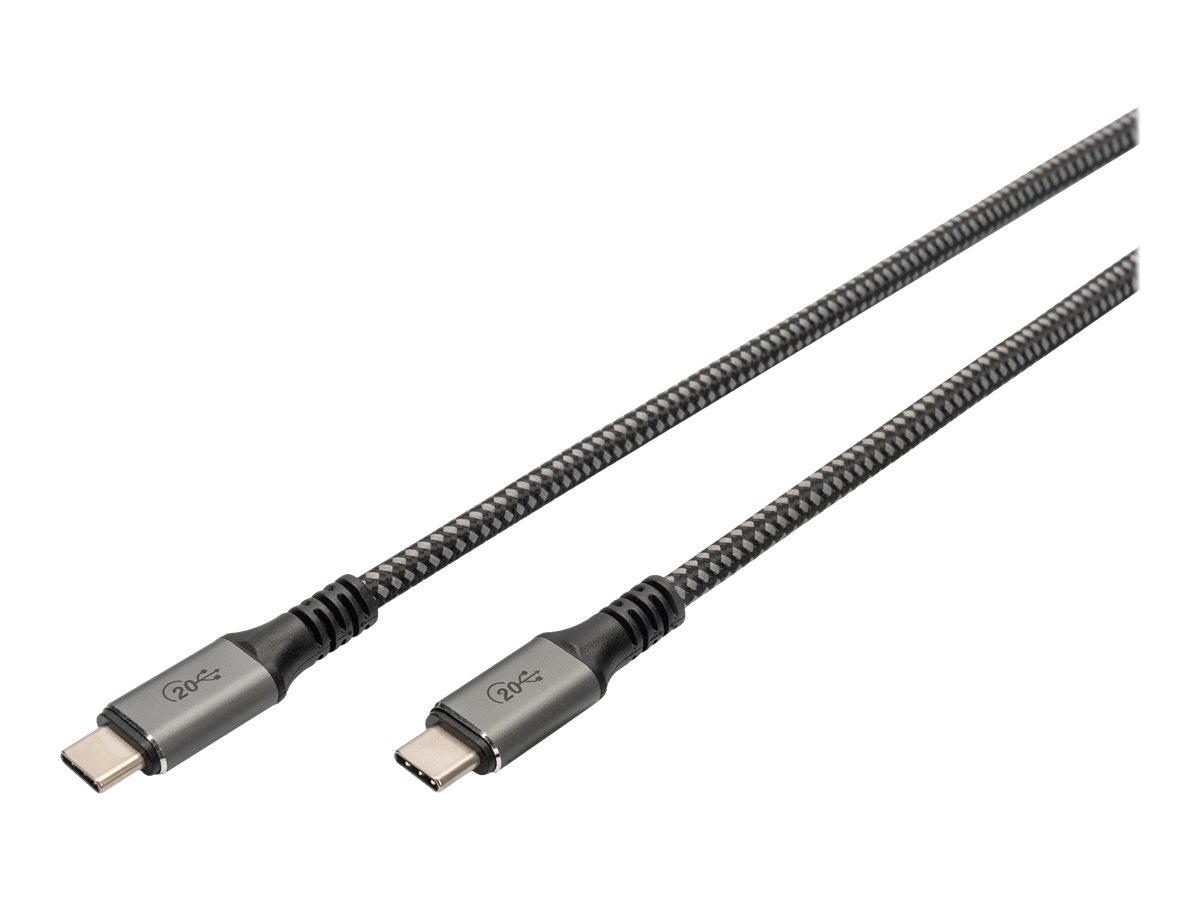 DIGITUS USB-C 4 Gen2 USB-C Anschlusskabel, 3mUSB4 - 3 m - Unterstützung für 4K60Hz (3840 x 2160) - 5K60Hz (5120 x 2880) Unterstützung - 4K60Hz (7680 x 4320) Unterstützung - Schwarz