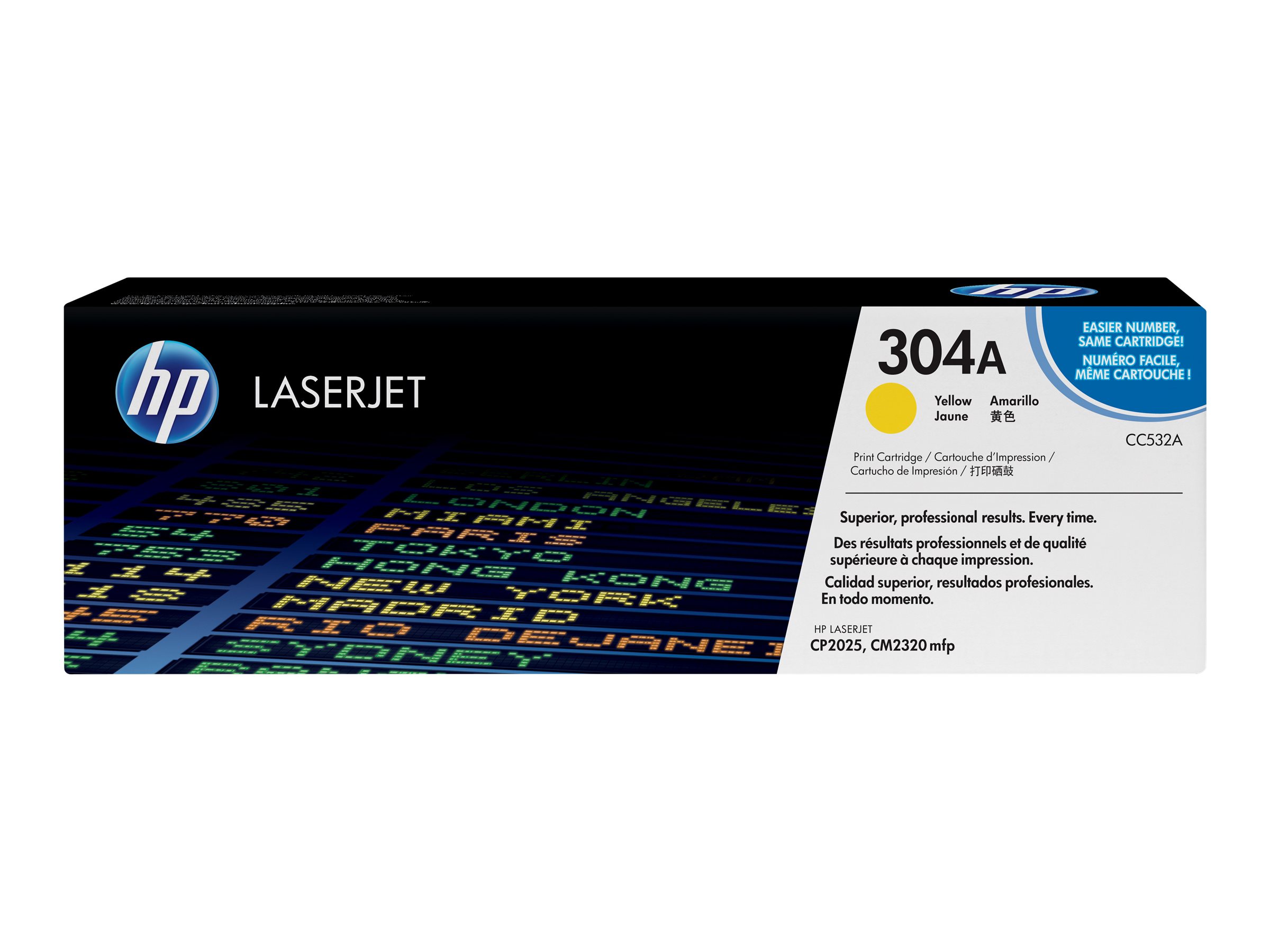 HP 304A - Gelb - original - LaserJet - Tonerpatrone (CC532A)für Color LaserJet CM2320fxi - CM2320n - CM2320nf - CP2025 - CP2025dn - CP2025n - CP2025x