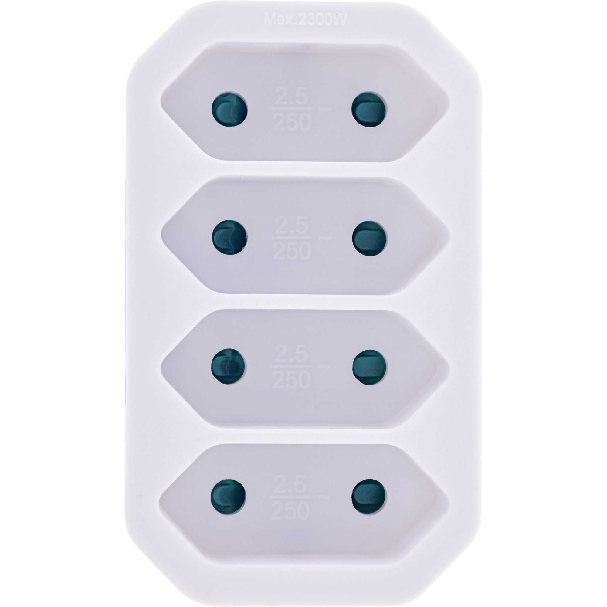 InLine Steckdosenadapter - Schutzkontakt Stecker an 4x Eurobuchse - weißweiß