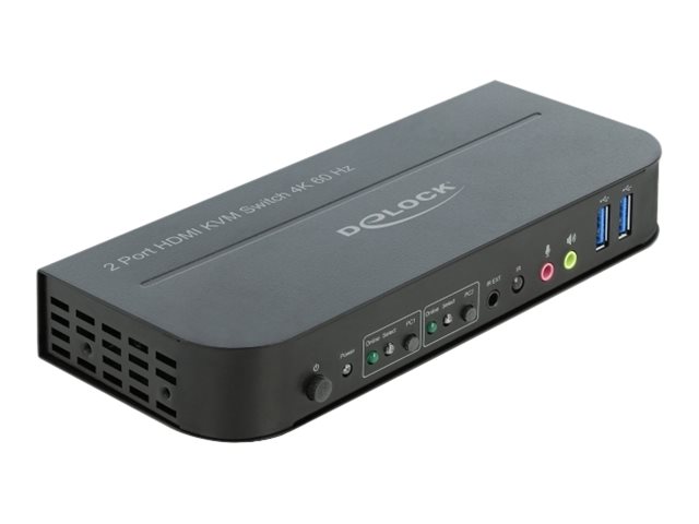 Delock HDMI KVM Switch 4K 60 Hz with USB 3.0and Audio - KVM-/Audio-/USB-Switch - 2 x KVM/Audio/USB - 1 lokaler Benutzer - Desktop