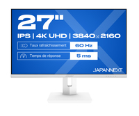 JAPANNEXT JN-IPS270UHD60F-C65W-HSP-W - LED-Monitor - 68.6 cm (27") 3840 x 2160 4K @ 60 Hz - IPS - 400 cd/m² - 1200:1 - HDR10 - 8 ms - HDMI - DisplayPort - USB-C - Lautsprecher