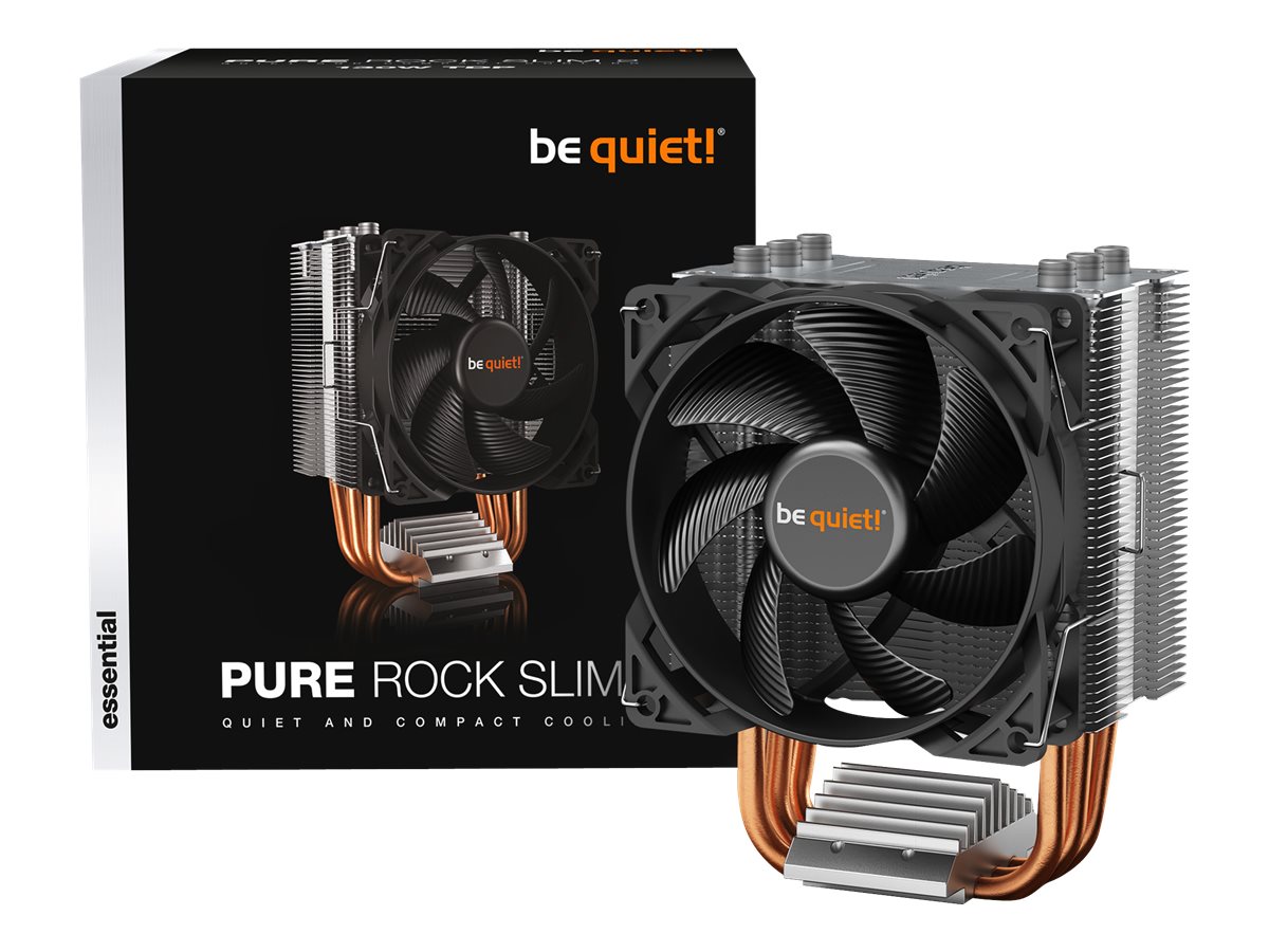 Be Quiet! Pure Rock Slim 2 - Prozessor-Luftkühler - (für: LGA1150, LGA1151, LGA1155, LGA1200, LGA1700, AM4, AM5)Aluminium mit Aluminium/Kupfer-Sockel - 92 mm - Silber
