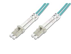 DIGITUS LWL Multimode OM 3 Patchkabel, LC / LCzu LC Multi-Mode (M) - 2 m - Glasfaser - 3 mm - 50/125 Mikrometer - OM3 - geschirmt - halogenfrei - Aquamarin