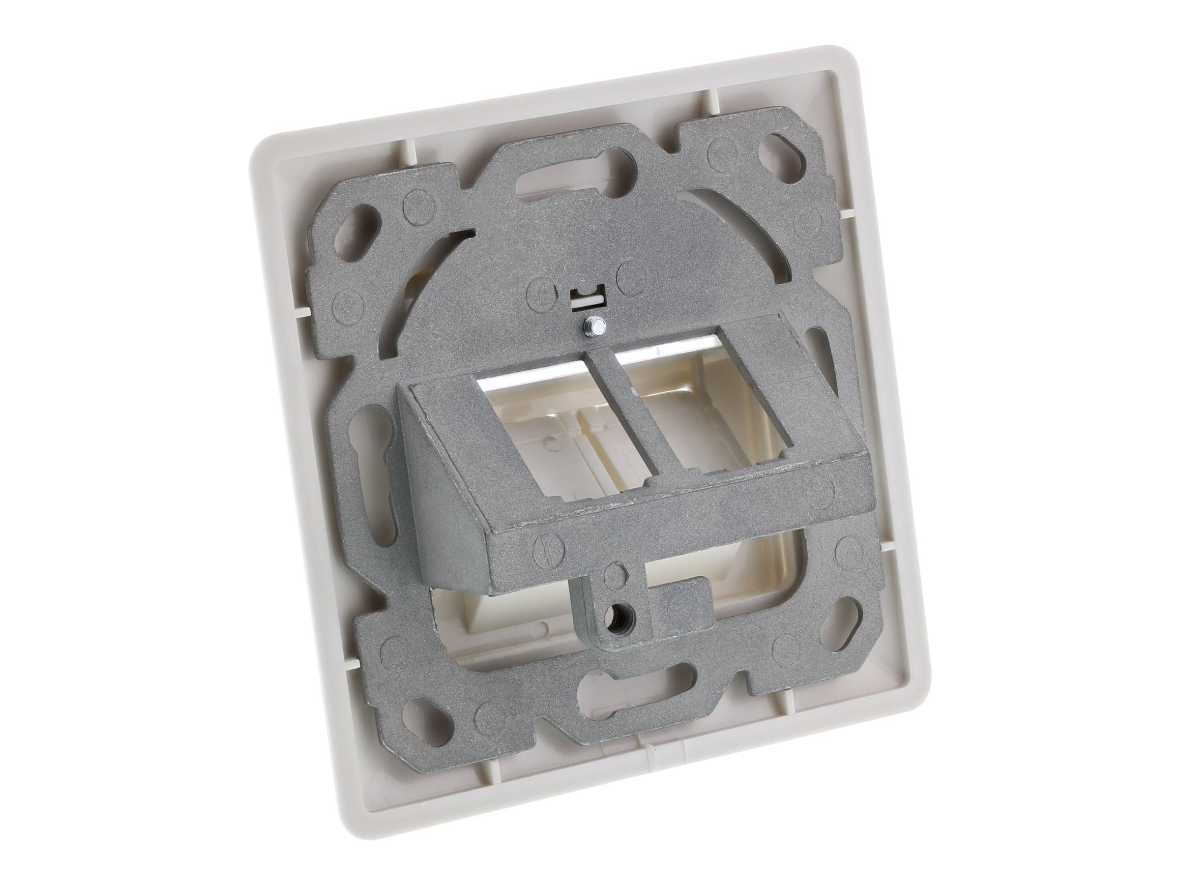 InLine Rahmenset für 2x RJ45 Bu/LSA Einsatz - Keystone SNAP-In - weiß RAL90100