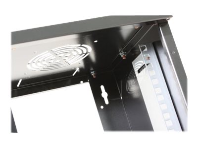 Intellinet Network Cabinet, Wall Mount (Standard), 6U, Usable Depth 265mm/Width 239mm, Black, Assembled, Max 60kg, Metal & Glass Door, Back Panel, Removeable Sides,Suitable also for use on desk or flo
