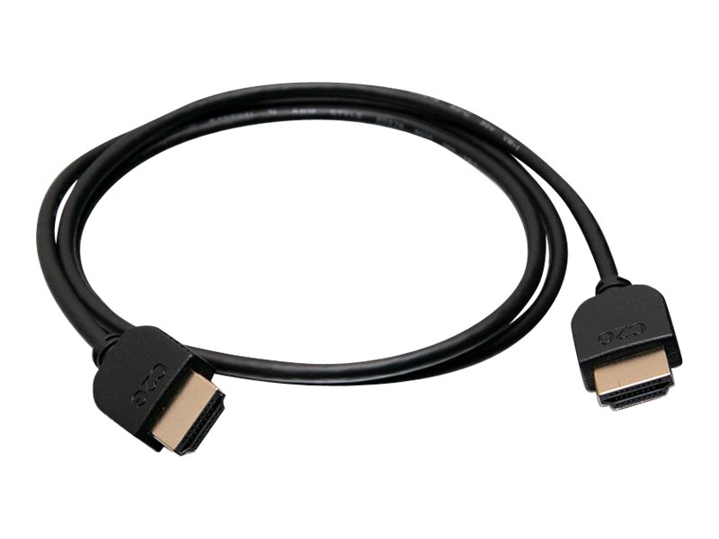 C2G 2ft 4K HDMI Cable - Ultra Flexible Cablewith Low Profile Connectors - HDMI-Kabel - HDMI männlich zu HDMI männlich - 61 cm - Doppelisolierung - Schwarz