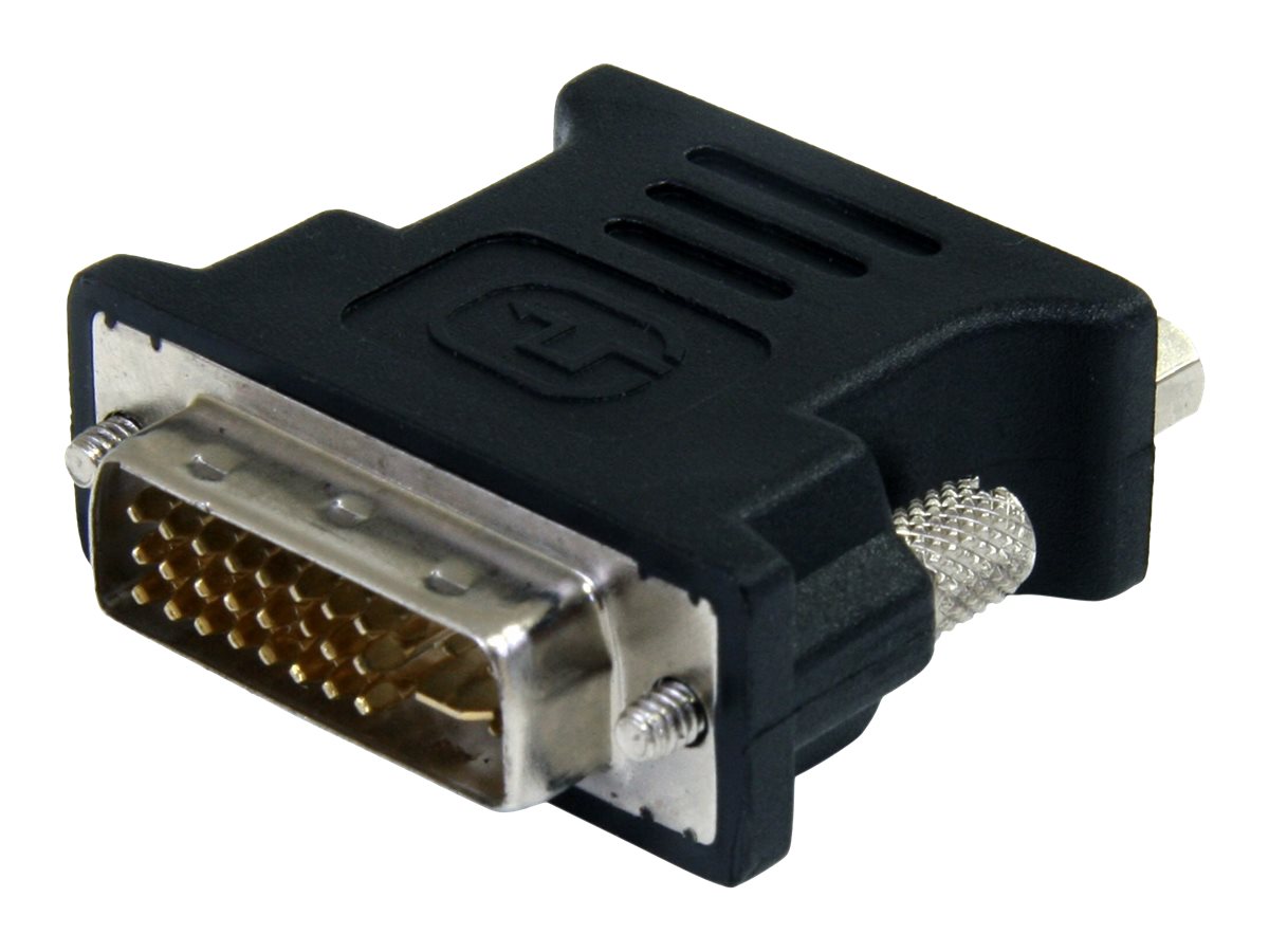 StarTech.com DVI auf VGA Adapter - St/Bu - Schwarz - DVI zu VGA Konverter / Monitoradapter - VGA-Adapter - DVI-I (M)zu HD-15 (VGA) (W) - geformt - Daumenschrauben - Schwarz