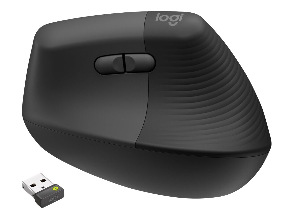 Logitech Lift for Business - Vertikale Mausergonomisch - 6 Tasten - kabellos - Bluetooth - 2.4 GHz - Logitech Logi Bolt USB-Empfänger - Graphite