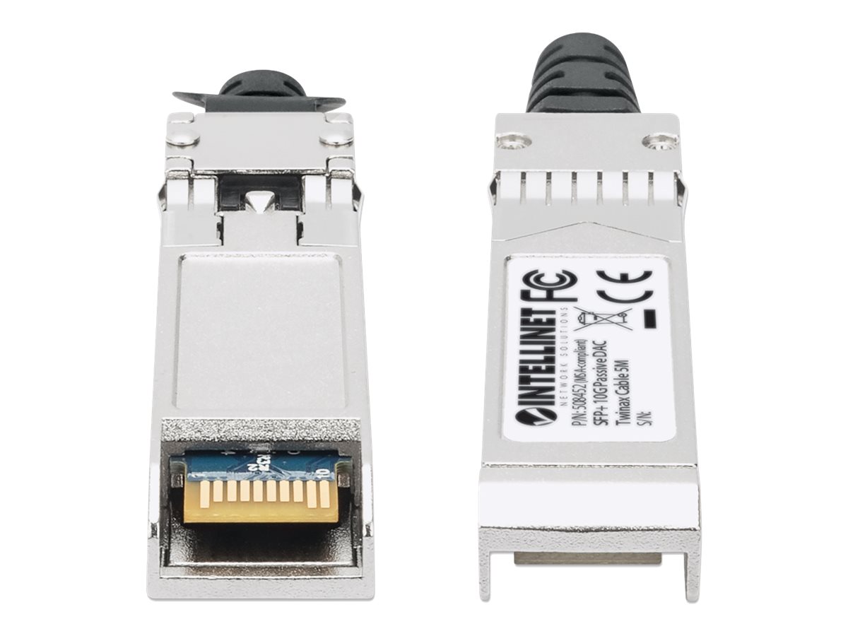 Intellinet 10GBase Direktanschlusskabel - SFP+ (M)zu SFP+ (M) - twinaxial - passiv - niedrige Latenz - 10 Gigabit Ethernet - bis zu 10 Gbps Datentransferrate - Schwarz