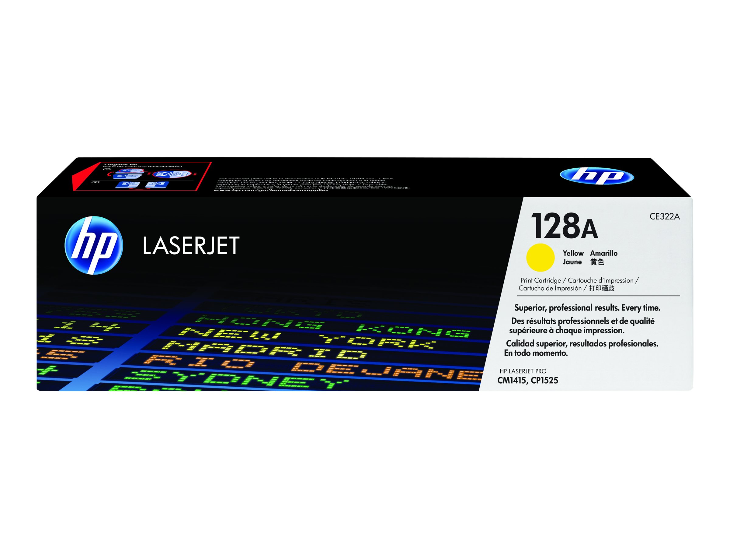 HP 128A - Gelb - original - LaserJet - Tonerpatrone (CE322A)für Color LaserJet Pro CP1525n - CP1525nw; LaserJet Pro CM1415fn - CM1415fnw