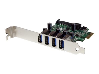 StarTech.com Startech 4 Port PCI Express USB 3.0 SuperSpeedSchnittstellenkarte mit UASP - SATA Strom - PCIe 4x USB 3.0 mit SATA-Anschluss - USB-Adapter - PCI Express x1 - USB 3.0 x 4 - für P/N: BNDTB1