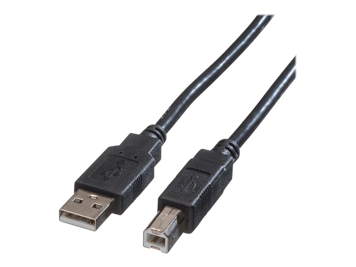 ROLINE USB-Kabel - USB (M) zu USB Typ B (M)USB 2.0 - 80 cm - Schwarz