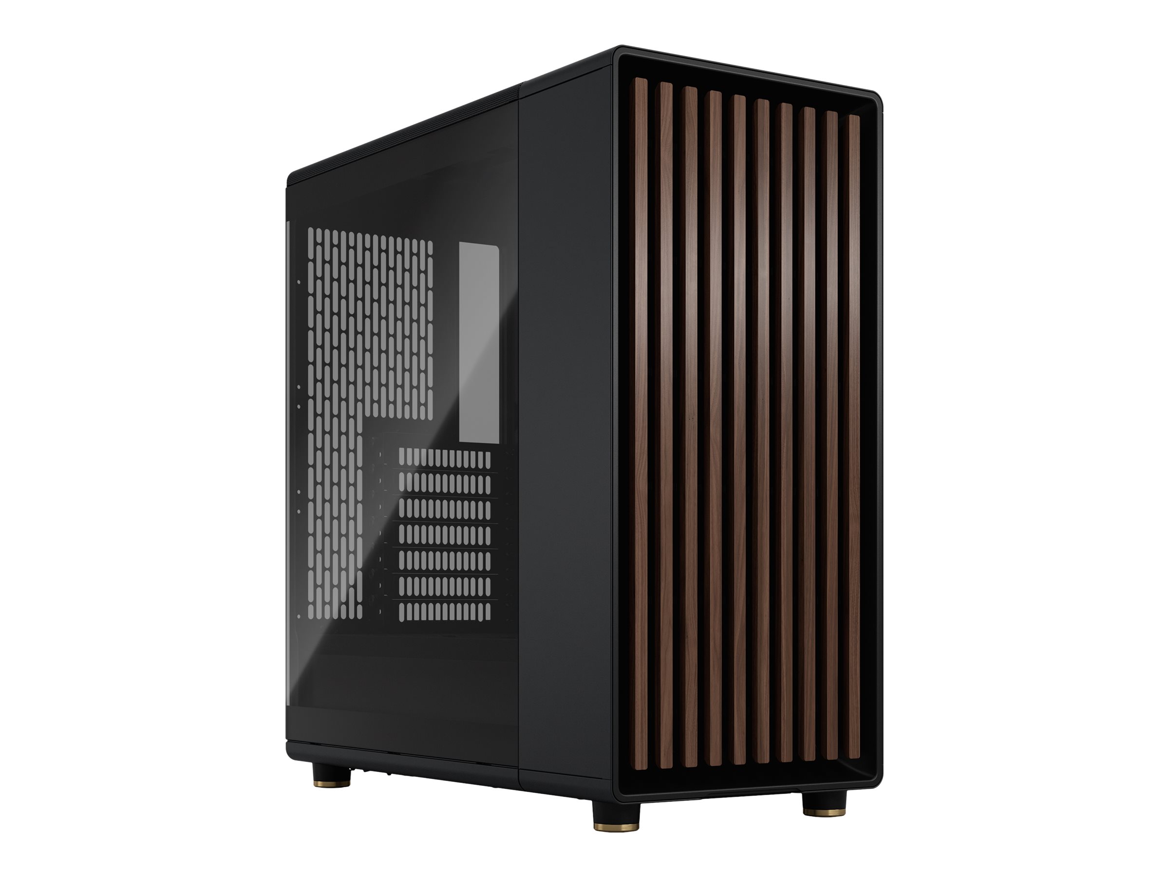 Fractal Design North - Mid tower - ATX - Seitenteil mit Fenster (getöntes Glas)keine Spannungsversorgung (ATX) - Charcoal Black - USB/Audio