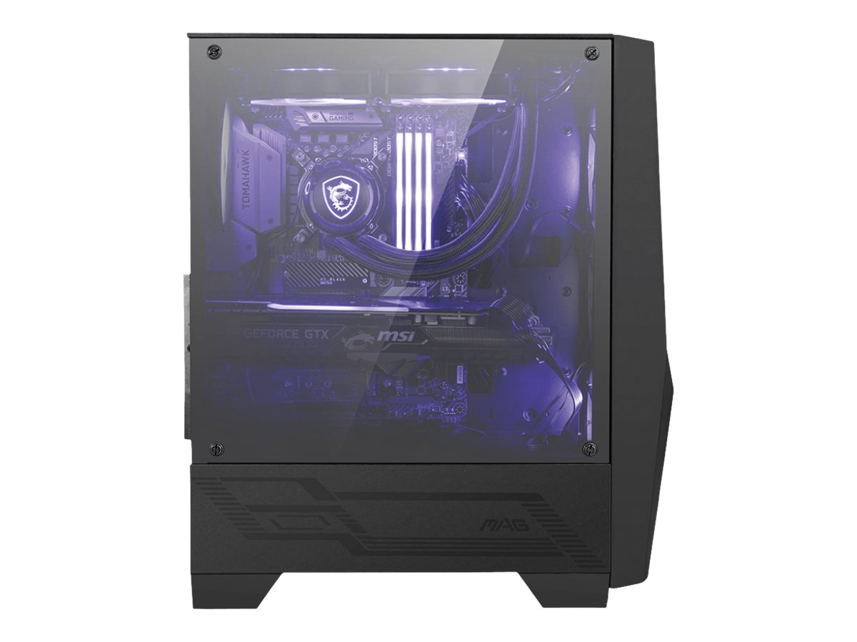 MSI MAG Forge 100M, Midi Tower, PC, Schwarz, Transparent, ATX, Mini-ATX, Mini-ITX, Gaming, ViolettMini-ITX - 2,5 " - PC-/Server Netzteil - Lüfter - USB 3.0 - 5,64 kg