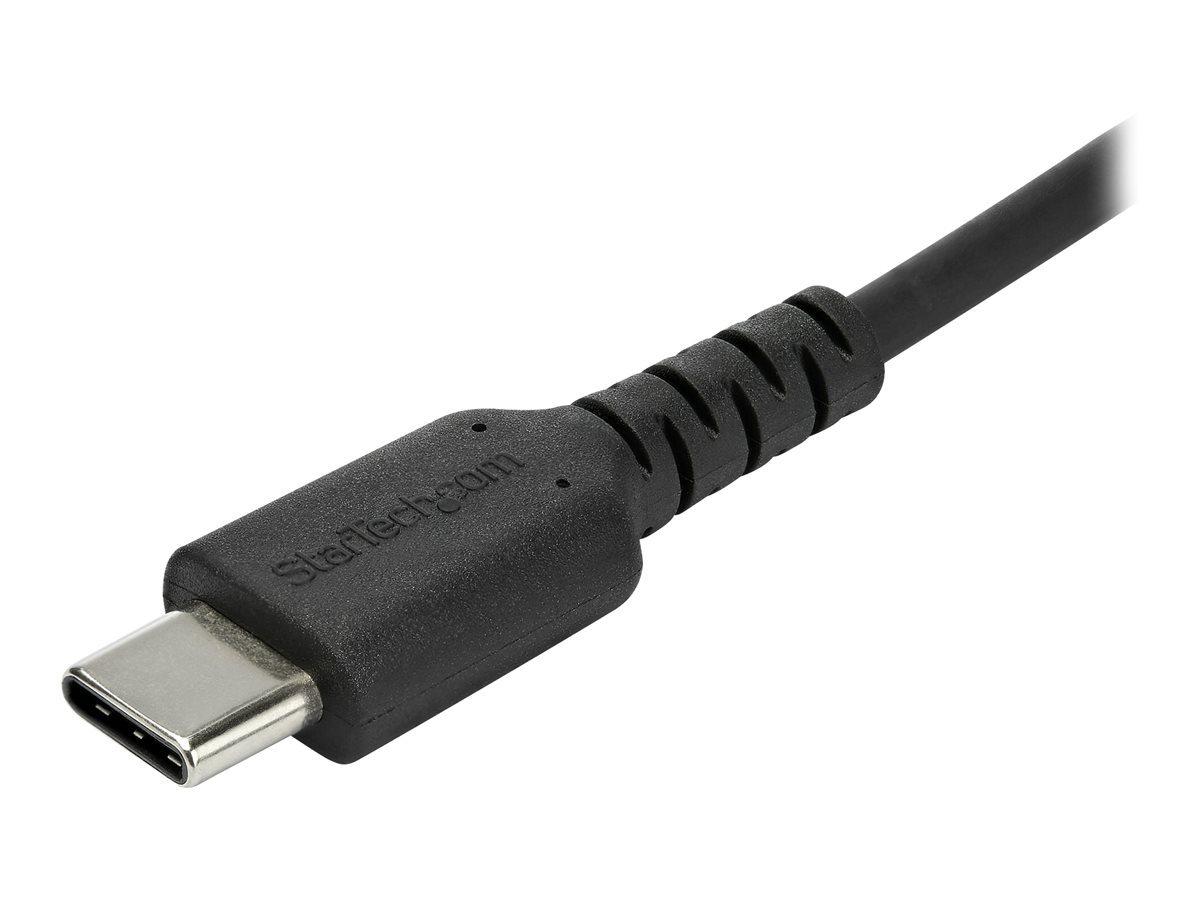 StarTech.com StarTech 2m USB-A auf USB-C Ladekabel - Dauerhaftes USB 2.0 auf USB Typ-C Datenübertragungs- und Schnellladekabel - Robuster TPE-Mantel Aramidfaser, M/M, 3A - Schwarz (RUSB2AC2MB)USB-Kabe