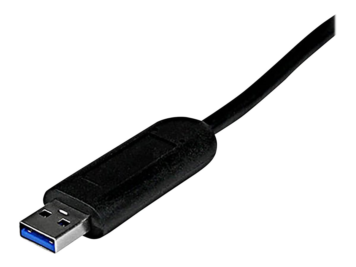 StarTech.com Startech 4 Port USB 3.0 SuperSpeed Hub - SchwarzPortabler externer USB Hub mit eingebautem Kabel - Hub - 4 x SuperSpeed USB 3.0 - Desktop - für P/N: FCREADMICRO3 - MSDREADU3CA