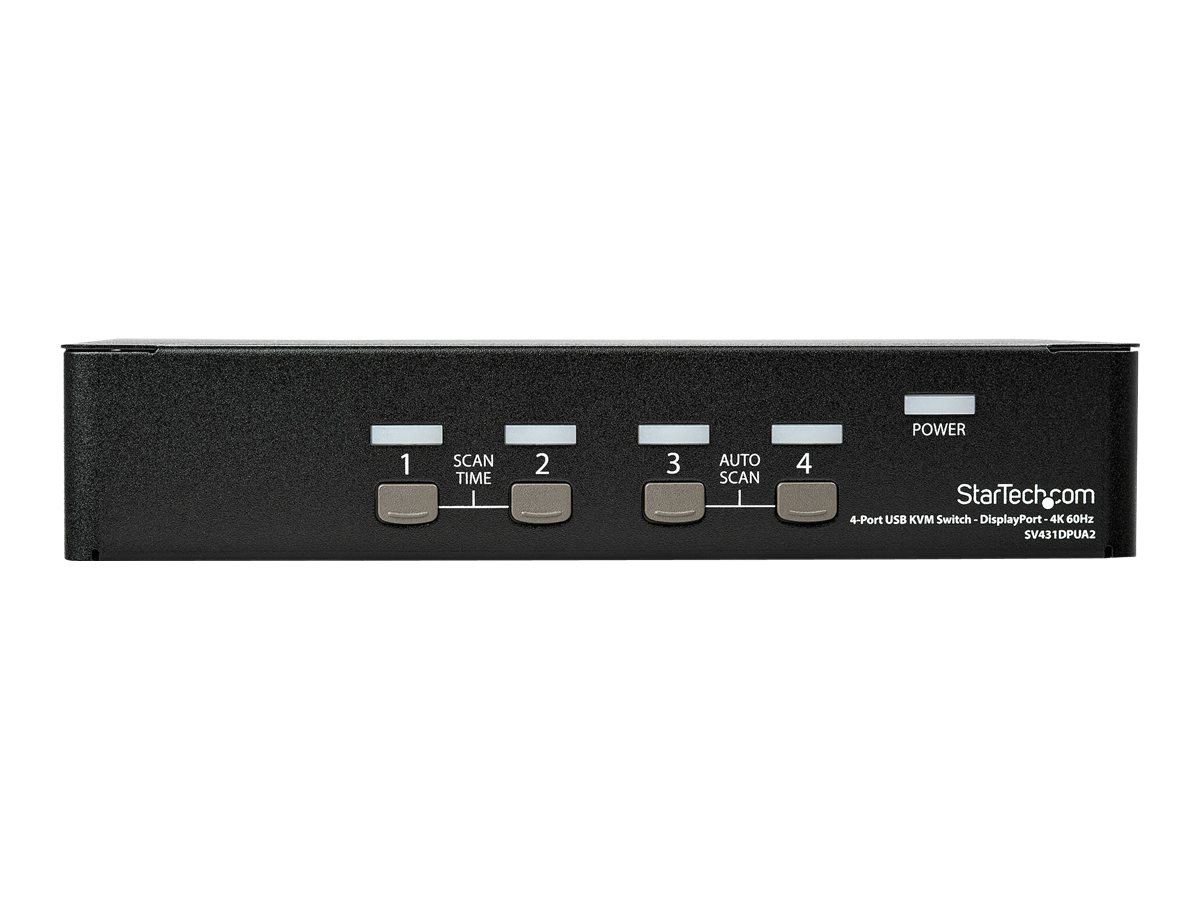 StarTech.com Startech 4 Port DisplayPort KVM Switch - DisplayPort 1.2 KVM4K 60Hz - DisplayPort Switch - DisplayPort Umschaltbox - USB KVM Switch - KVM-/Audio-Switch - 4 x KVM/Audio - 1 lokaler Benutze
