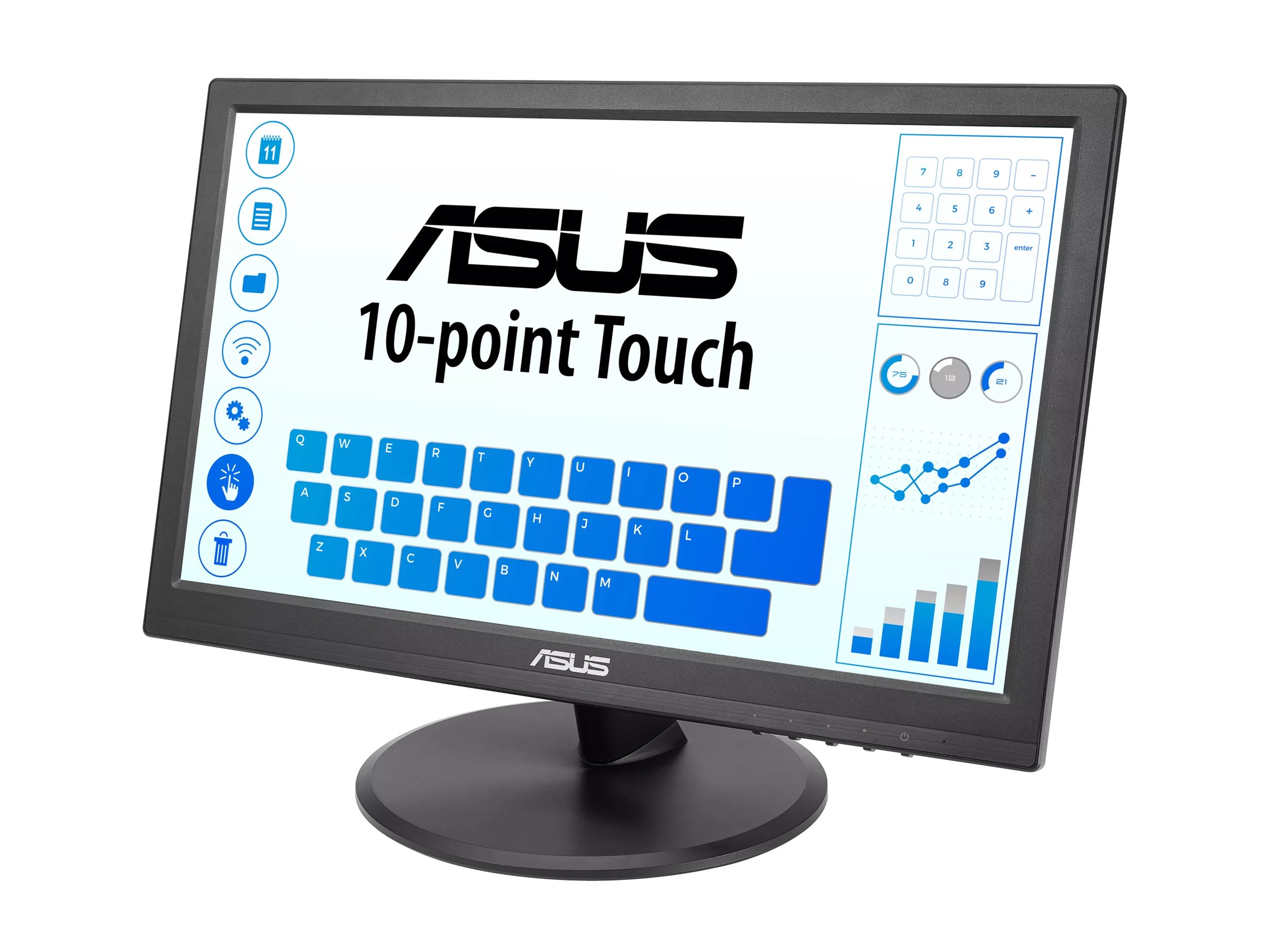 ASUS VT169HE - LED-Monitor - 40.6 cm (16") - Touchscreen - 1920 x 1080 Full HD (1080p)@ 60 Hz - IPS - 220 cd/m² - 1000:1 - 5 ms - HDMI - VGA