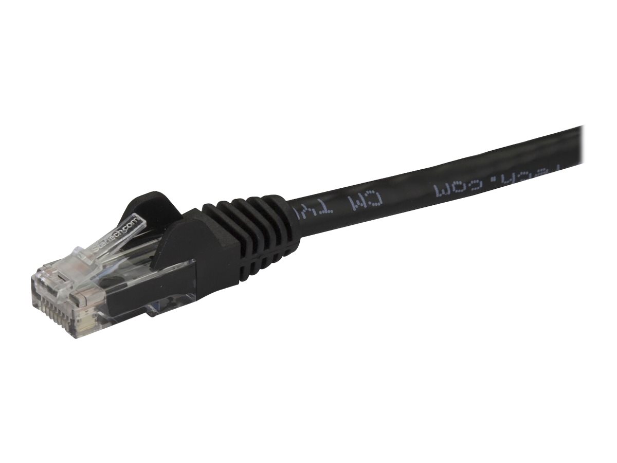 StarTech.com 5m CAT6 Ethernet Cable, 10 Gigabit Snagless RJ45 650MHz 100W PoE Patch Cord, CAT 6 10GbE UTP Network Cable w/Strain Relief, Black, Wiring is UL Certified/TIA - Category 6 - 24AWG (N6PATC5