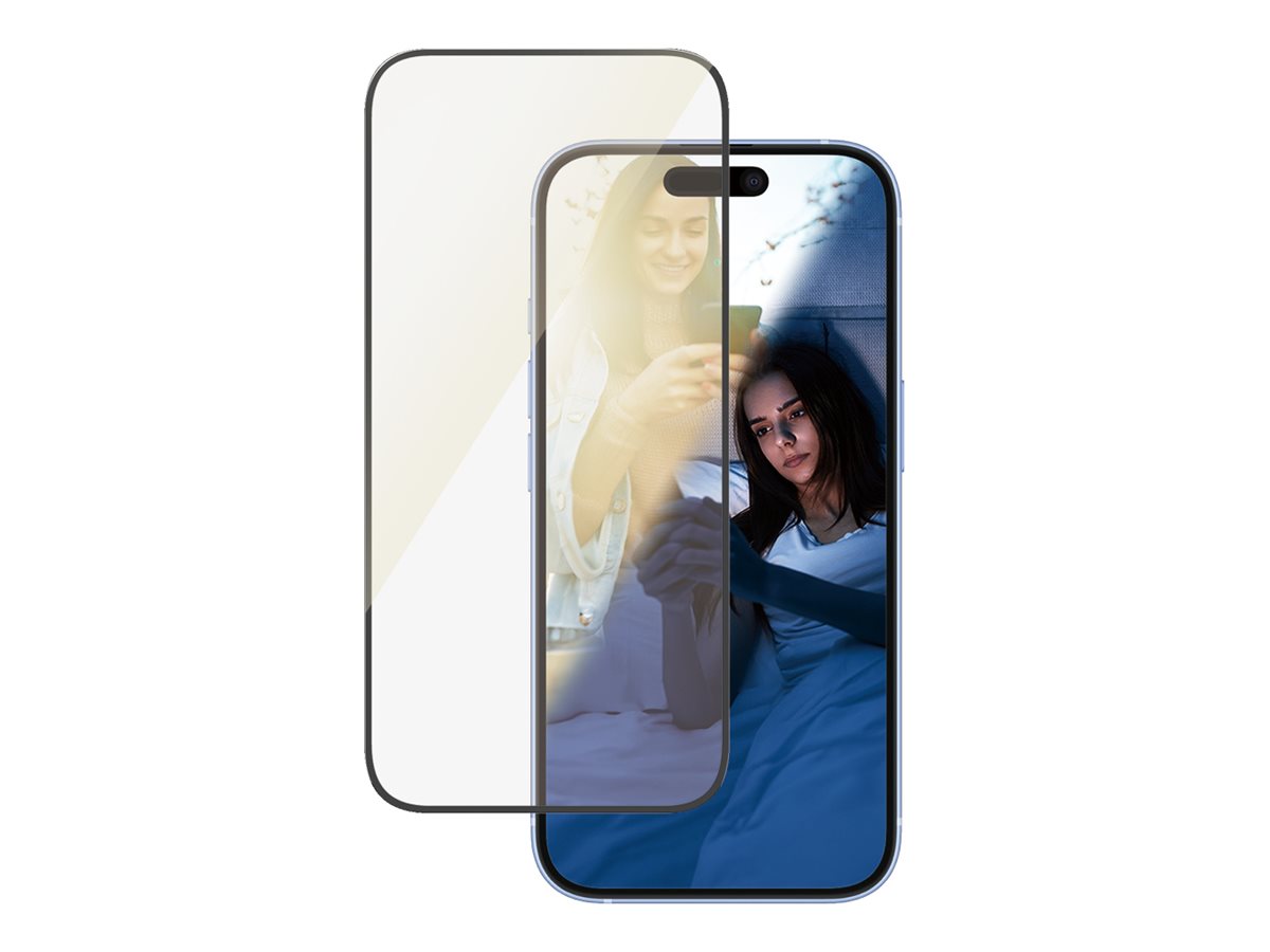 PanzerGlass Eyecare - Bildschirmschutz für Handyultrabreite Passform - Glas - Rahmenfarbe schwarz - für Apple iPhone 16