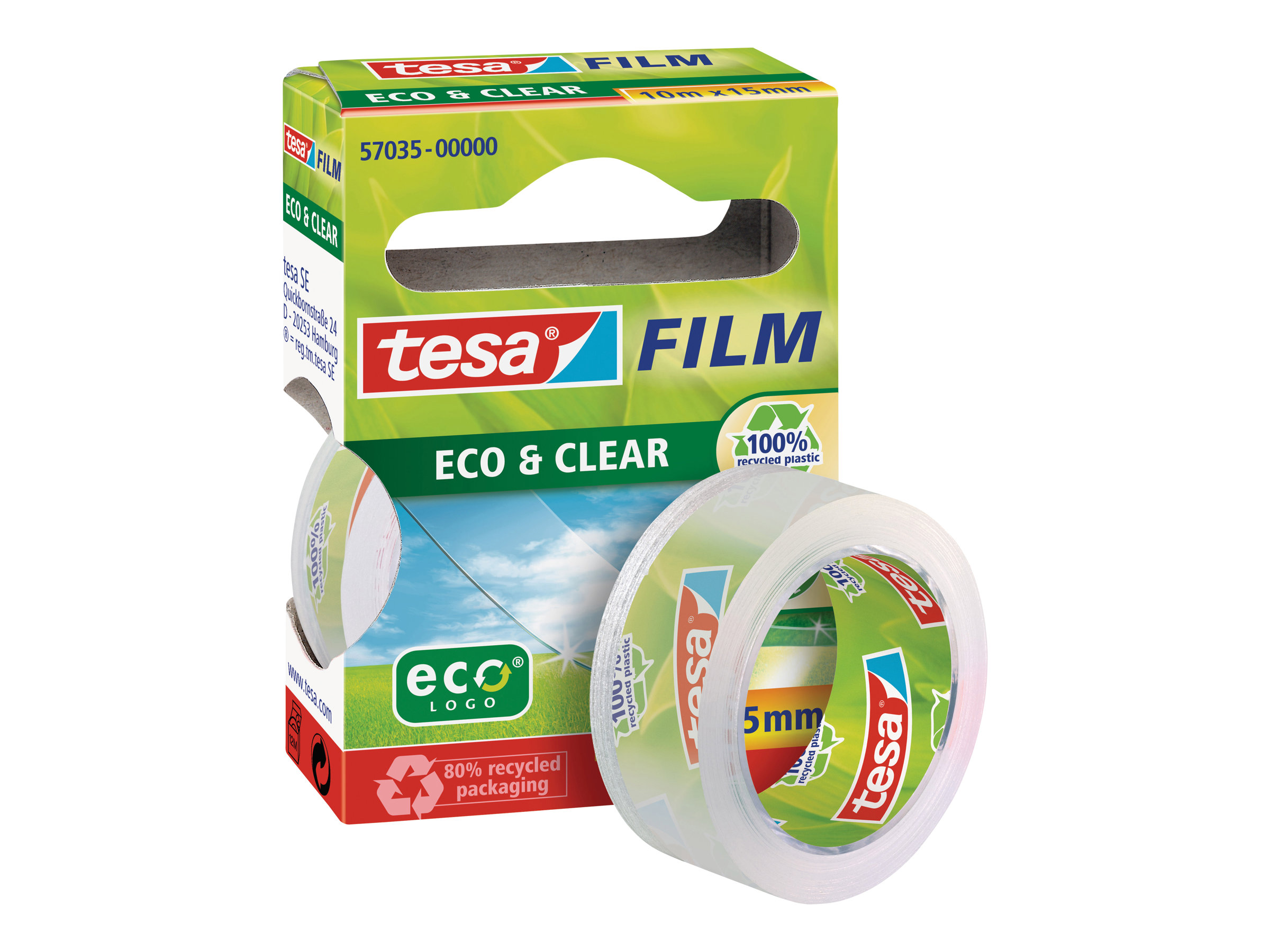 Tesa Tesafilm Eco & Clear - Büro-Klebeband - 15 mmx 10 m - transparent
