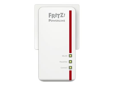 FRITZ! Powerline 1260E - Powerline-Adapter-Kit 1GbE, HomePlug AV (HPAV)2.0 - IEEE 1901 - Wi-Fi 5 - Dual-Band - an Wandsteckdose anschließbar