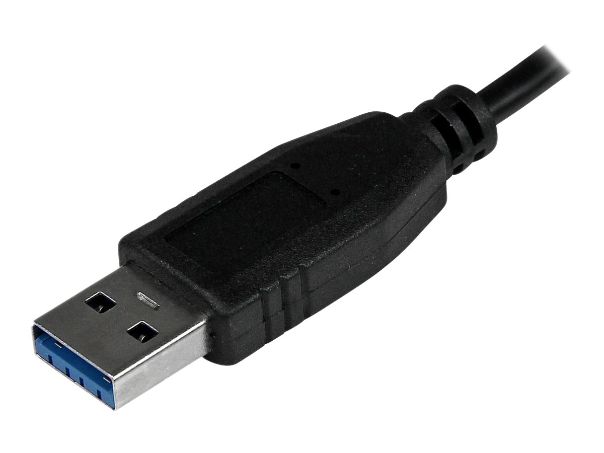 StarTech.com Startech 4 Port USB 3.0 SuperSpeed Hub - SchwarzPortabler externer Mini USB Hub mit eingebautem Kabel - Hub - 4 x SuperSpeed USB 3.0 - Desktop - für P/N: FCREADMICRO3 - MSDREADU3CA - USB3