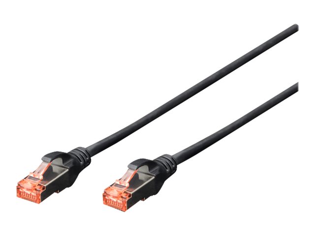 DIGITUS CAT 6 S/FTP Patchkabel, 10 Stückzu RJ-45 (M) - 5 m - SFTP - PiMF - CAT 6e - IEEE 802.3 - halogenfrei - geformt - ohne Haken - Schwarz (Packung mit 10)