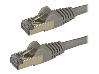 StarTech.com Startech 2m CAT6A Ethernet Cable, 10 Gigabit Shielded Snagless RJ45 100W PoE Patch Cord, CAT 6A 10GbE STP Network Cable w/Strain Relief, Grey, UL Certified Wiring/TIA - Category 6A - 26AW