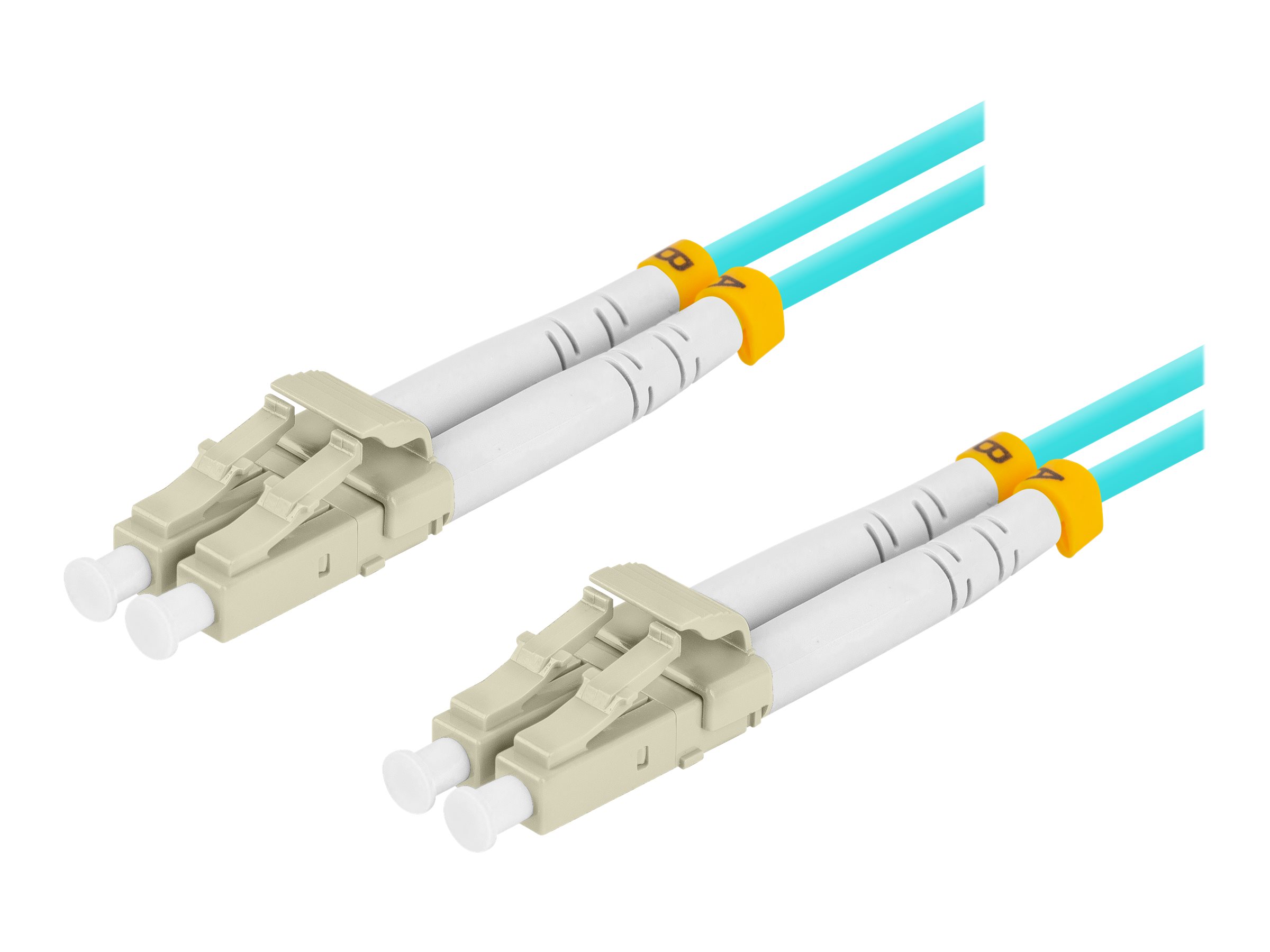 Lanberg Patch-Kabel - LC/UPC Multi-Modus (M)zu LC/UPC Multi-Modus (M) - 2 m - 3 mm - Glasfaser - Duplex - 50/125 Mikrometer - OM3 - halogenfrei - Aquamarin