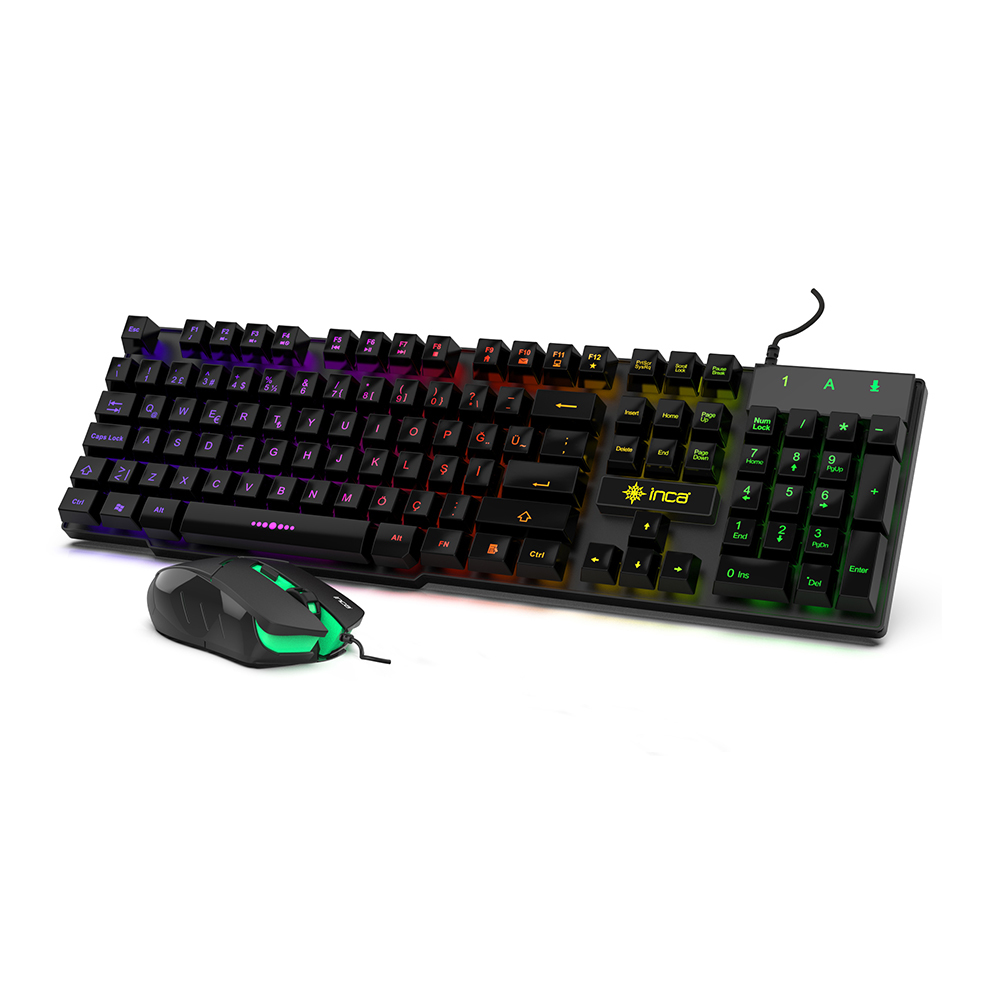 Cian Technology GmbH Inca IKG-448, Kabelgebunden, USB, Mechanischer Switch, RGB-LED, Schwarz, Maus enthalten6 Tasten - QWERTY - Deutschland