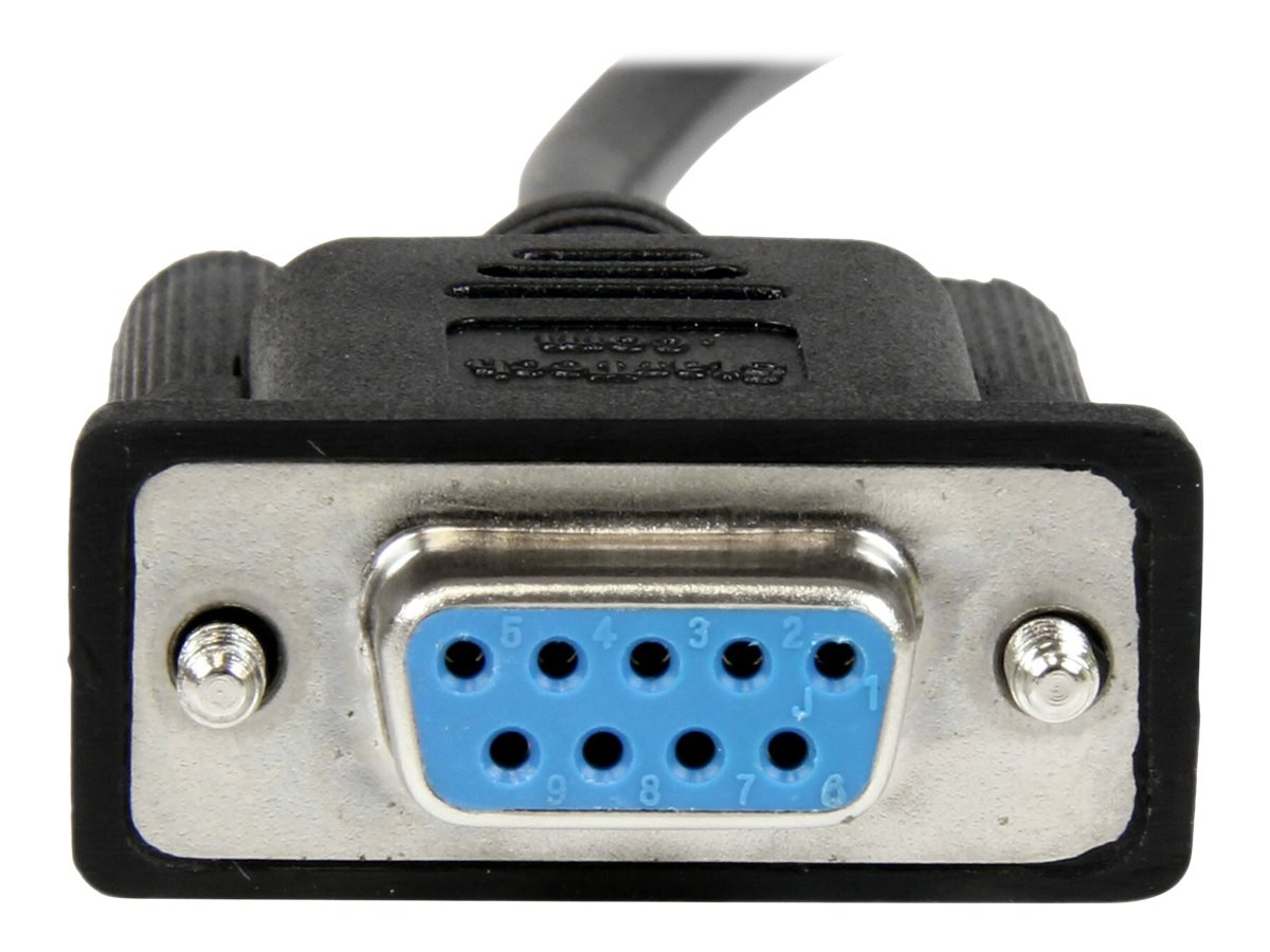 StarTech.com 2m DB9 RS232 Seriell Nullmodemkabel - Bu/Bu - 9-pin seriell Null-Modem Anschlusskabel - Schwarz - Nullmodemkabel - DB-9 (W)zu DB-9 (W) - 2 m - geformt - Daumenschrauben - Schwarz - für P/